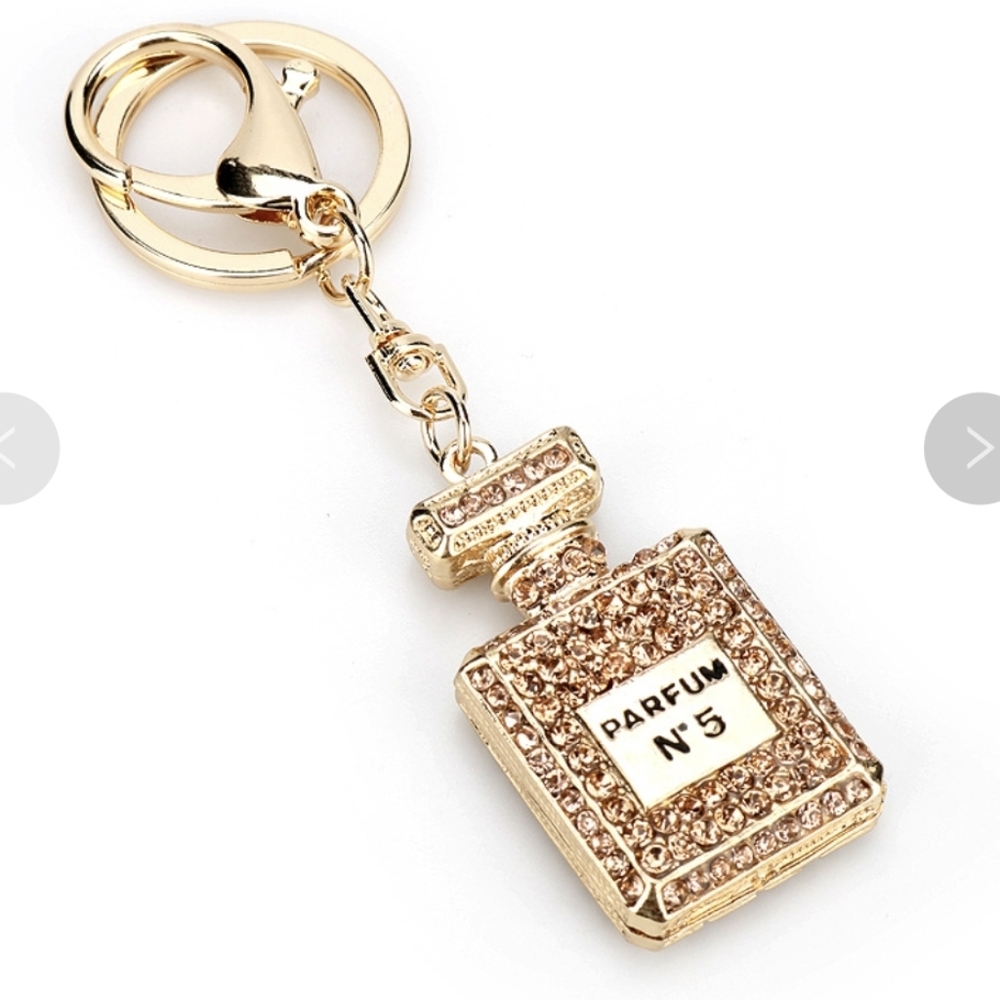 Elegant Gold Bottle Keychain/Bagcharm